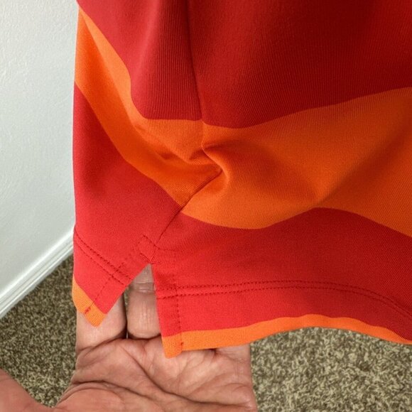 Nike Golf Tour Performance Women's L Polo Shirt Orange Striped EUC - Picture 6 of 16